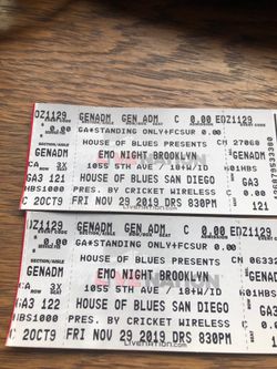 Emo Night House of Blues 11/29/19 San Diego