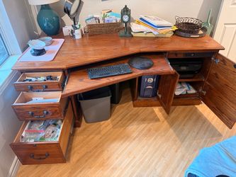 Solid wood vintage executive desk