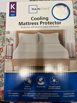 King size cooling mattress cover, protector by mainstay – new inbox