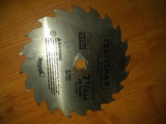 Vintage Craftsman 7-1/4" 20 Tooth Saw Blade Steel S100 NEW!! UNUSED!!!