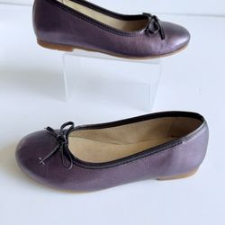 Lili Shoes Metallic Purple Ballet Flats w/Bow Girls EU 30 US 12 Shoes Portugal
