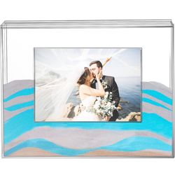 Queekay Wedding Unity Sand Ceremony Photo Frame Clear Acrylic Sand Ceremony Shadow Box with Picture Frame for Wedding Decorations Home Decor Keepsake