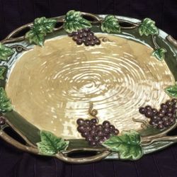 Pacific Rim - China Grape Platter Serving Dish - Discontinued, Hand-painted