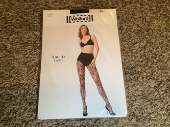 Wolford Amelia tights, floral design, color black/black, size: M