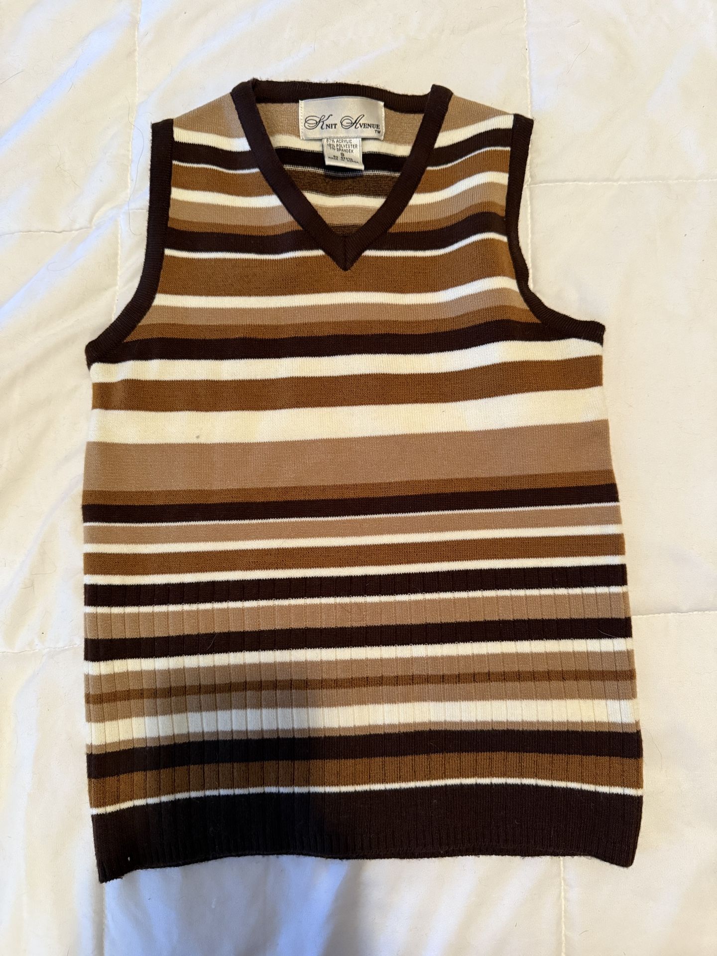 70s Style Vintage Striped Sweater Vest