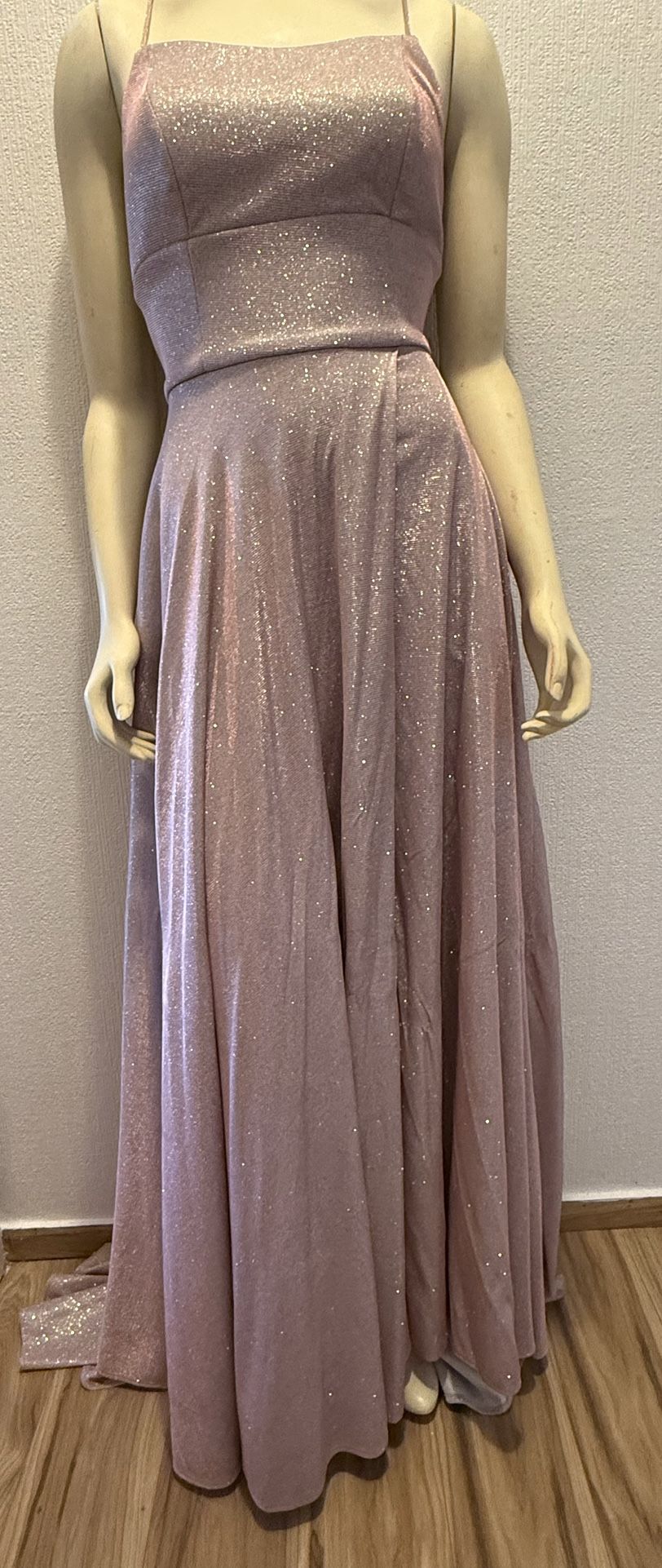 Light Pink Metallic Evening Gown – Size 4