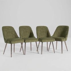 Set Of 4 Green West Elm Dining Chairs 
