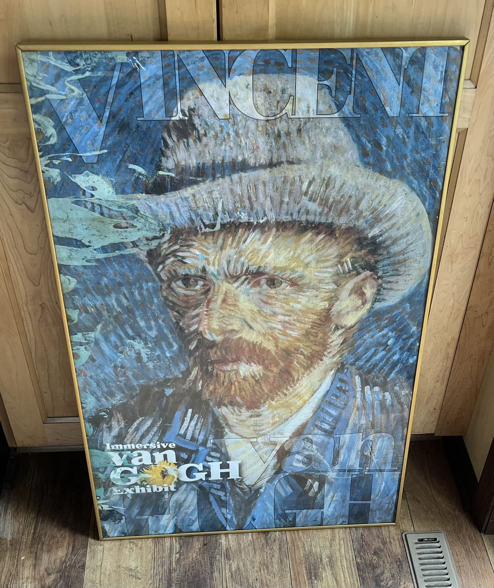 24"x36.5" Glass Framed Vangogh Self Protrait