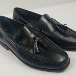 Nunn Bush Mens 8.5 M Black Leather Comfort Gel Slip On Tassel Loafer 81986-001