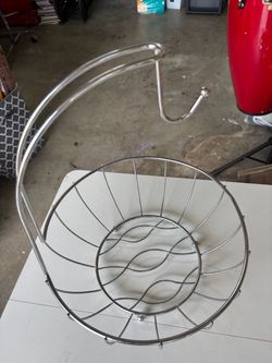 Chrome Wire Fruit Basket with Banana Hook