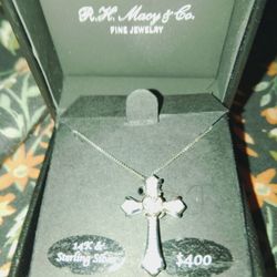 Silver Gold Cross Necklace 