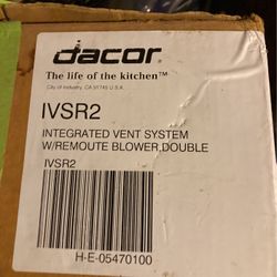 Dacor Integrated Vent System W Remote Blower Double 