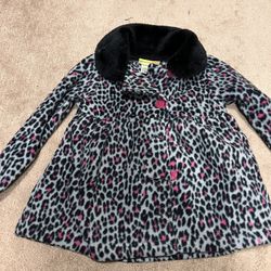 Little Girls Black Fleece Coat / Jacket 