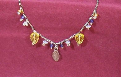 NEW - Handmade 16” Sterling Silver Amethyst & Glass Figaro Chain Necklace