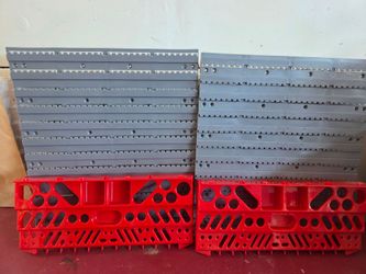 Garage Tool Organizer Wall Storage Set – Red Bins + Panels – $10