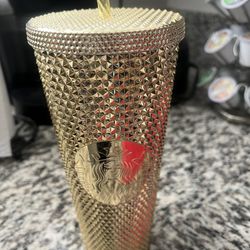 Starbucks Gold Studded Tumbler 2022 Fall Winter Holiday Bling (24 oz - Venti)