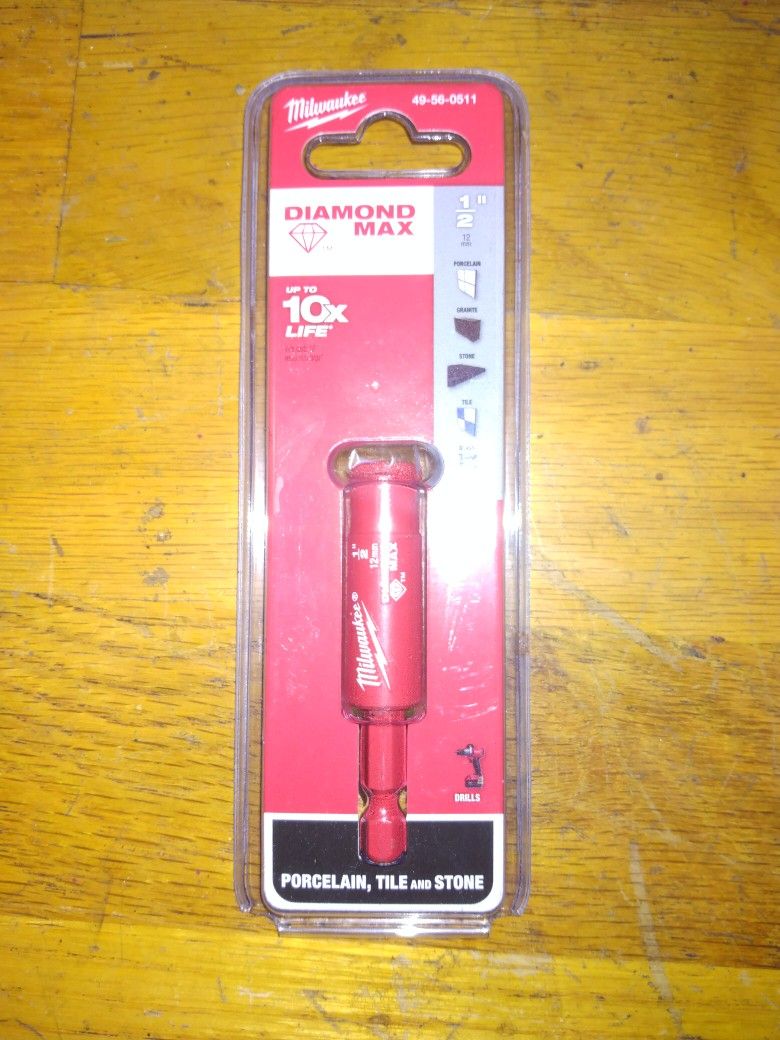 Milwaukee Diamond Max Hole Drill Bit 1/2 " Brand New