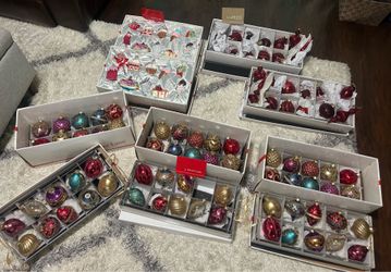 Winter Lane Holiday Variety set of Glass Ornaments