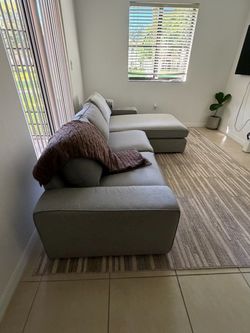 Gray Fabric Sectional Sofa