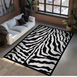 Alminus 8x10 Black and White Area Rug - brand new