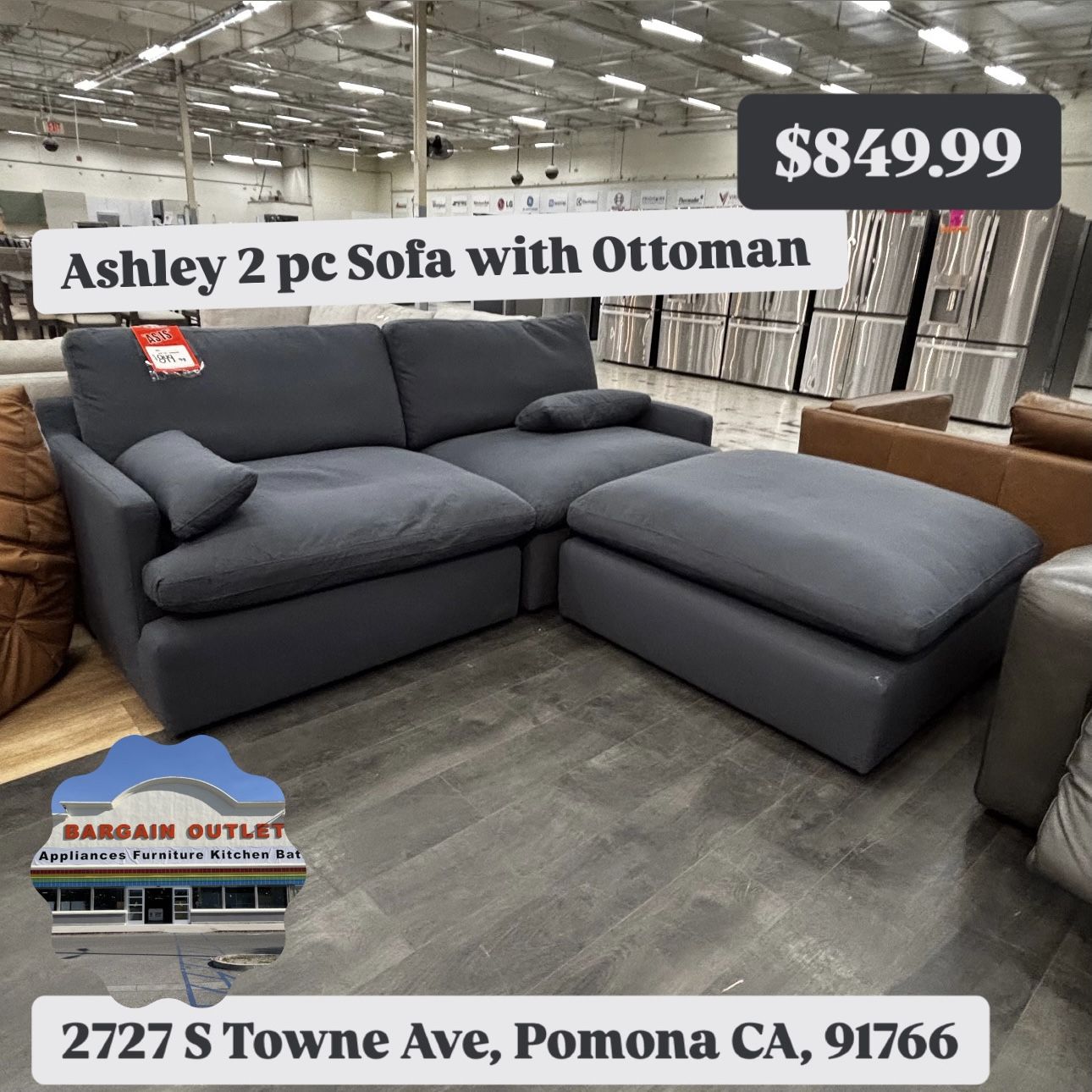 Abbyson 2 Pc Sofa With Ottoman