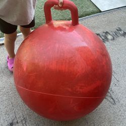 Red Bounce Ball With Handle