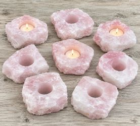 Rose Quartz Candle Holders