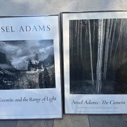 2 Older Ansel Adams Prints In Glass Frames