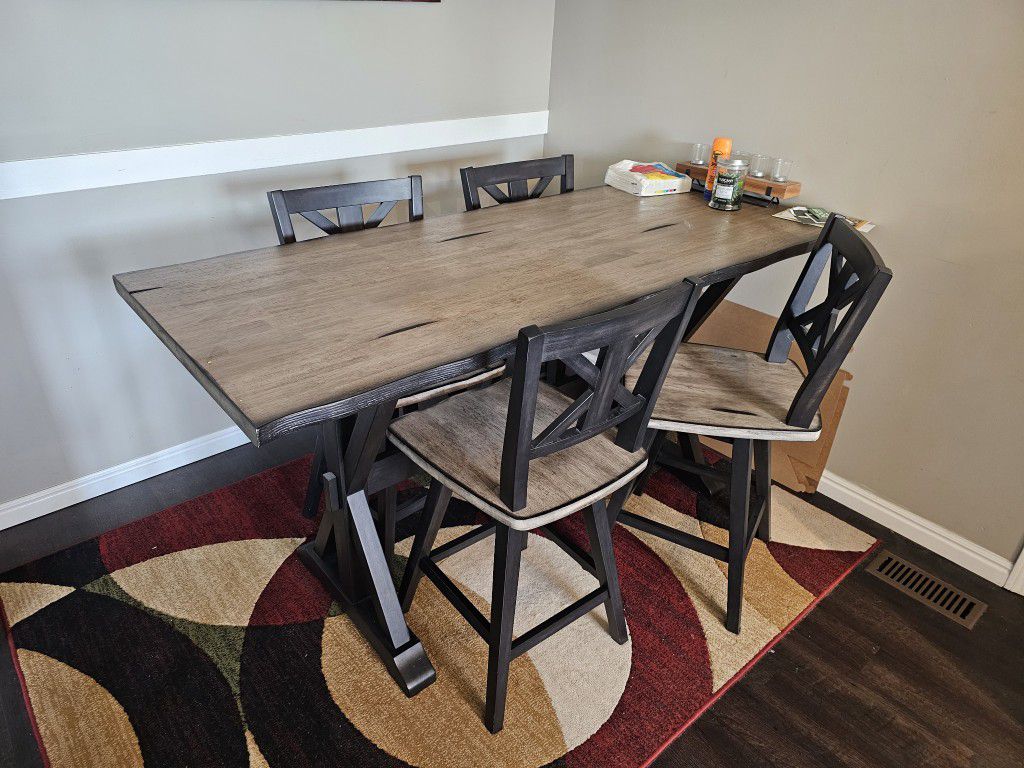 Orlando Sand and Black Counter Height Dining Table