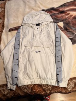 Nike Mens Swoosh Windbreaker Pull Over Hoodie Jacket Half Zip Size Small