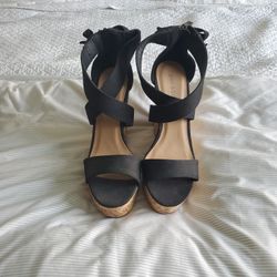 Women's Black Wedge Heels