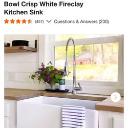 33x18x10 FARMHOUSE APRONT FRONT CRISPY WHITE FIRECLAY KITCHEN SINK NEW