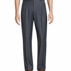 Joseph A. Bank Traveler Tailored Pleated Grey Dress Pant Trouser Size 33R