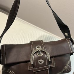 Coach brown leather mini soho 