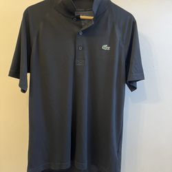 Lacoste Collar Black Shirt Medium Sport