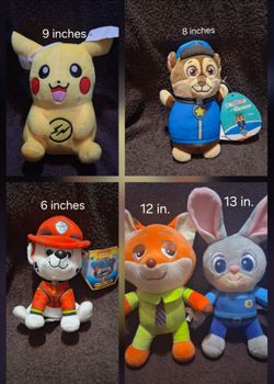 Pokémon,  Paw Patrol, or Zootopia Each $12