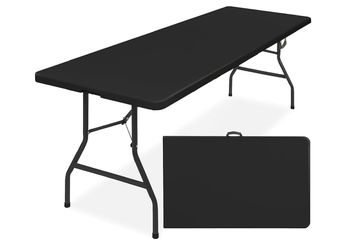 Simpli-Magic 8ft Portable Plastic Folding Table - Indoor & Outdoor Heavy-Duty Foldable Utility Table
