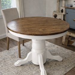 Refinished Farmhouse Pedestal Table