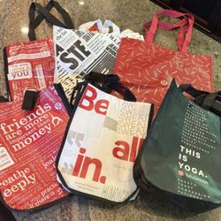 Lululemon Retail Shopping Tote Bag Bundle (5) - 3 small, 3 med/large Reusable