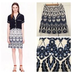J.Crew Trellis floral skirt size 4 cotton classic casual office party