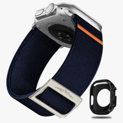WestEagle Nylon Band with Case Compatible Apple Watch Ultra/2 Band 42mm 44mm 45m