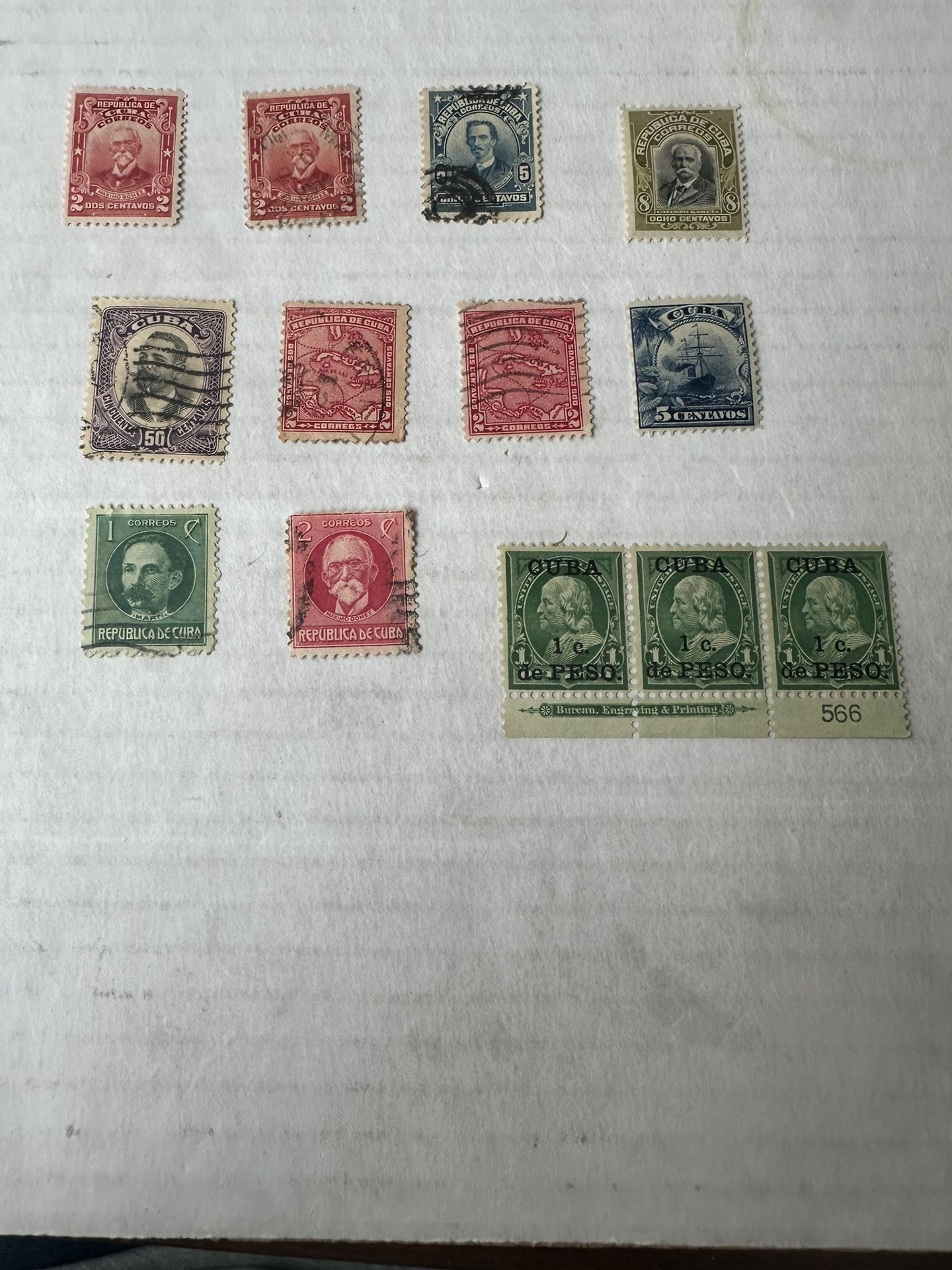 Spanish Caribbean Old Group Of 13 Stamps