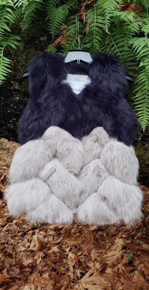 Natural fox fur vest, jacket size S-M