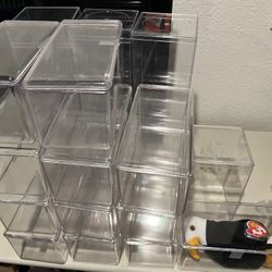 39 Clear Acrylic Containers - Beanie babies, Baseball Cards, or ?? 