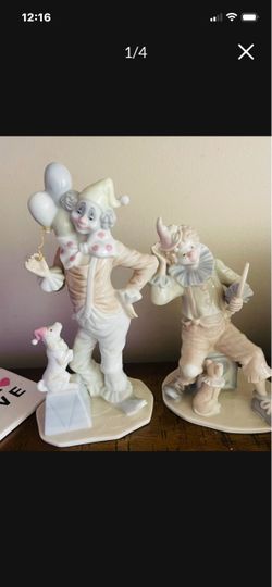Set  Porcelain Gaylord Clown Statuettes by George Good