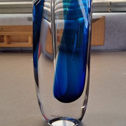 Kosta Boda Swedish Glass Art Vase (Signed By Artist Göran Wärff)
