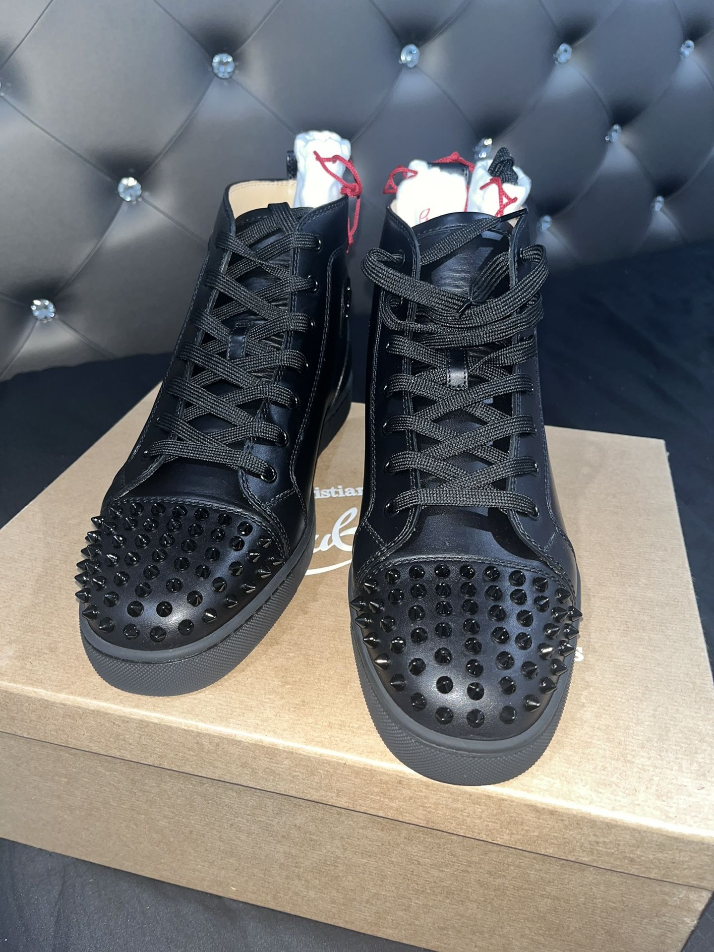 CHRISTIAN LOUBOUTIN, Spike High Tops, Men, Blk/Blk B049