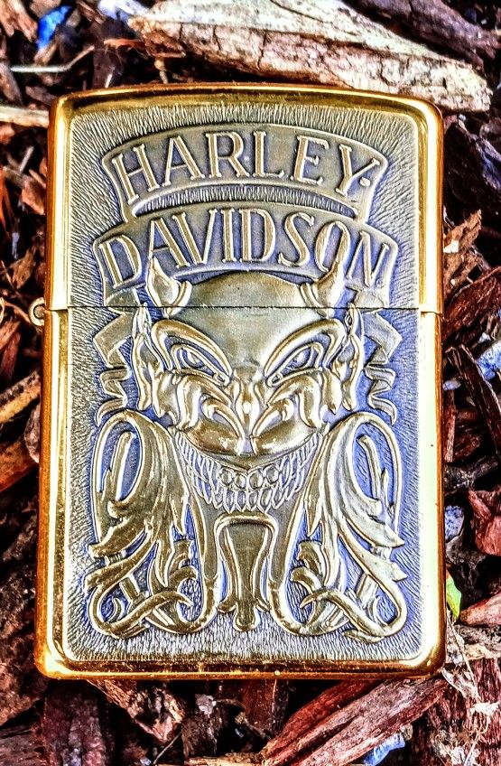 Zippo Demon Devil Harley Davidson Brass