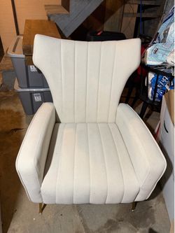 Beige Velvet Chair