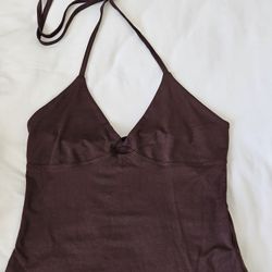 Women's Brown Halter Top